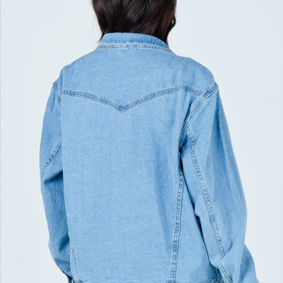 NWT Princess Polly oversized western denim jacket - Picture 2 of 2
